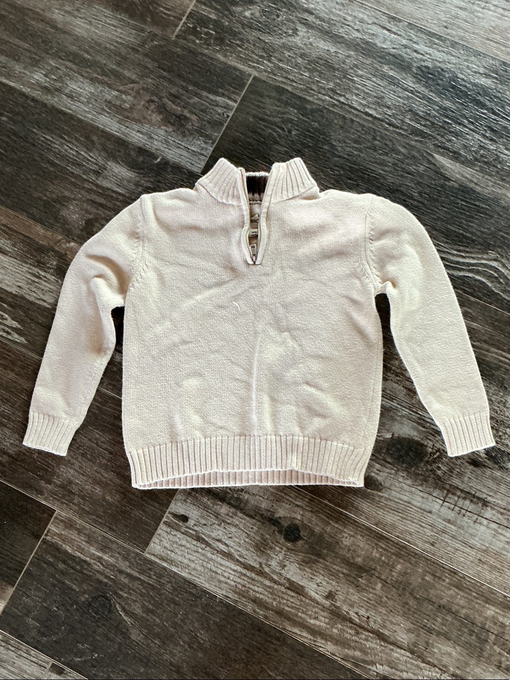 Kids Cream Quarter-Zip Sweater
